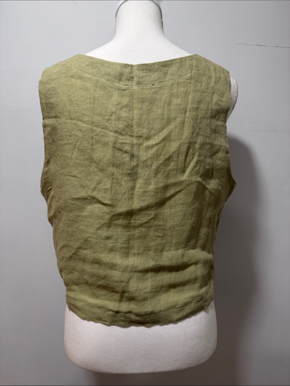 NWT Billy J LINEN Square Neck Sleeveless Top Lightweight Everyday Basic Size 12 - Picture 2 of 8